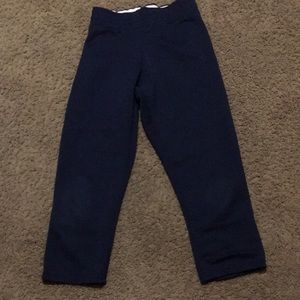 Ladies Navy Magestic Sz M softball pants with elastic waist approx. 13” across